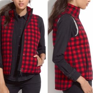 Madewell Buffalo Print Sherpa Vest
